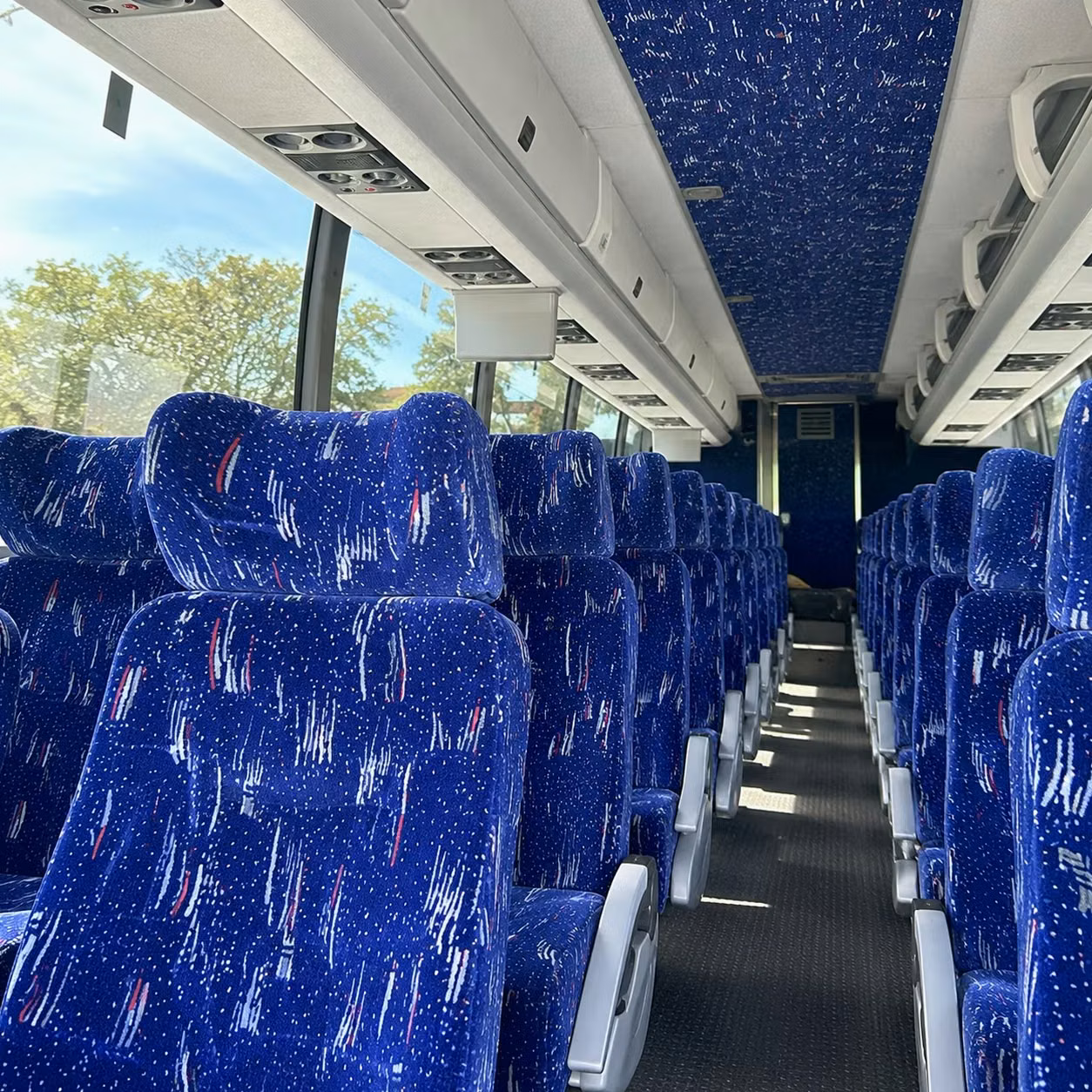 56 passenger charter bus inside
